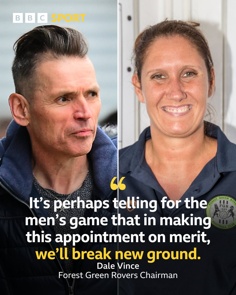 BBCSport's tweet image. 🚨 Forest Green Rovers have named Hannah Dingley as their new caretaker boss ⚽

It makes her the first woman to manage a professional men's football team 👏

Read more below ⬇️

#BBCFootball