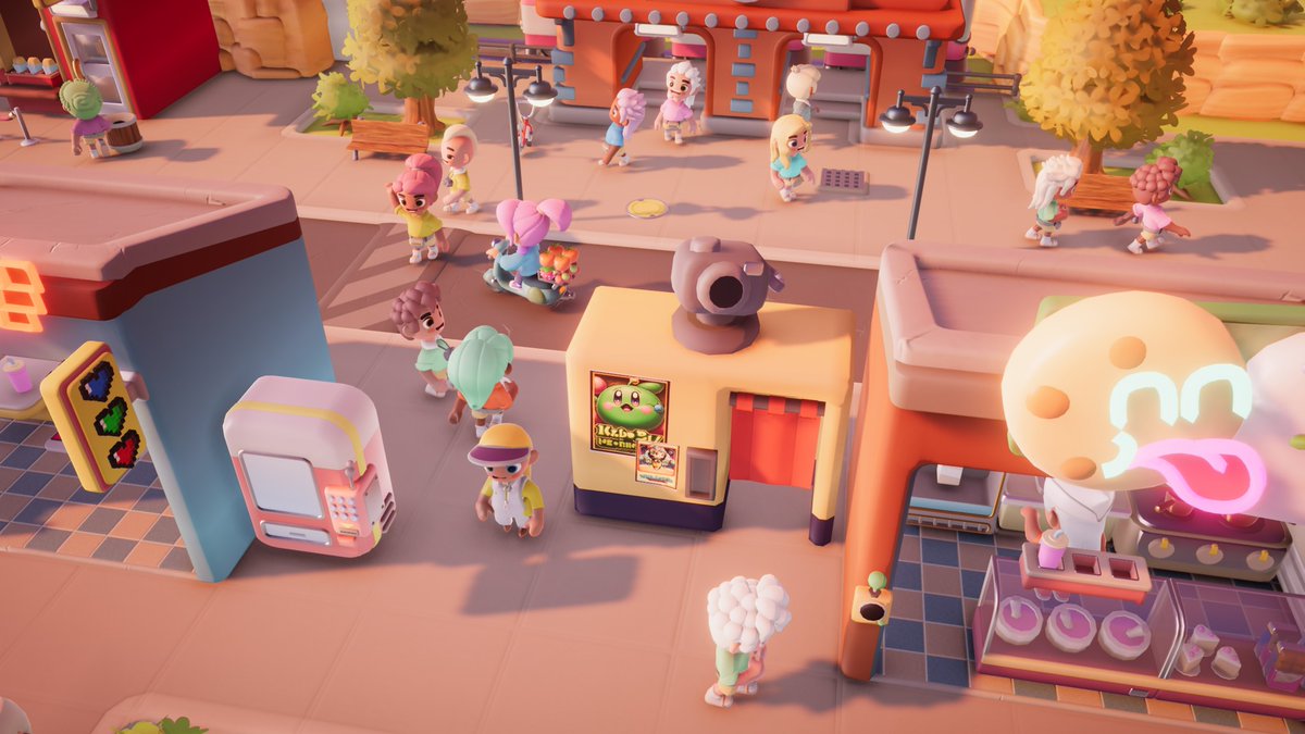 Go-Go Town lets you become the mayor of a rundown town, it is your job to turn the village around. Build shops, hire staff, help your townies become happy, attract tourists and thrive again. Farm, expand your town, manage shop deliveries and so much more! Steam &amp; Switch soon. 😍