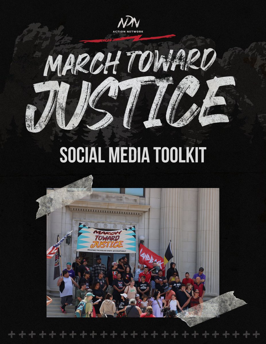 ✊Take Action! Download graphics, copy &amp; paste text, and share the #MarchTowardJustice Social Media Toolkit with a friend. #NoKillerCopsOnStolenLand
ndnactionnetwork.cc/MTJToolkit