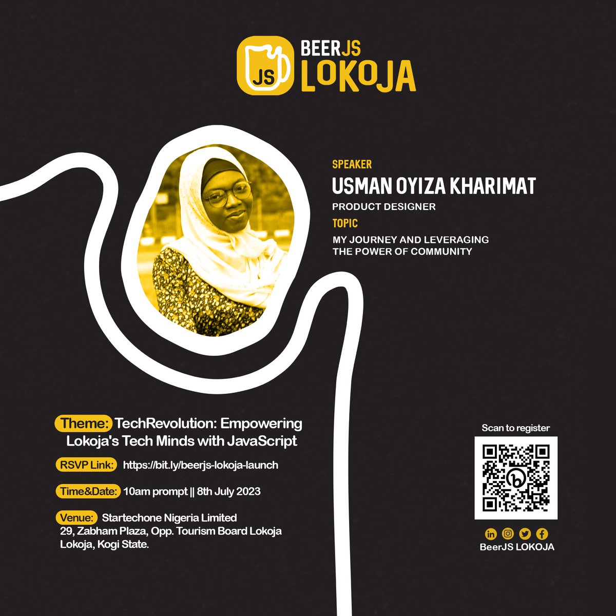 BeerjsLokoja's tweet image. Our Speakers 🎉🎉
Meet Usman Oyiza Kharimat @OKharimat a Product Design. She will be presenting on the topic "My Journey and Leveraging the Power of Community" at @BeerjsLokoja community launch.
#beerjslokoja #beerjs #javascript