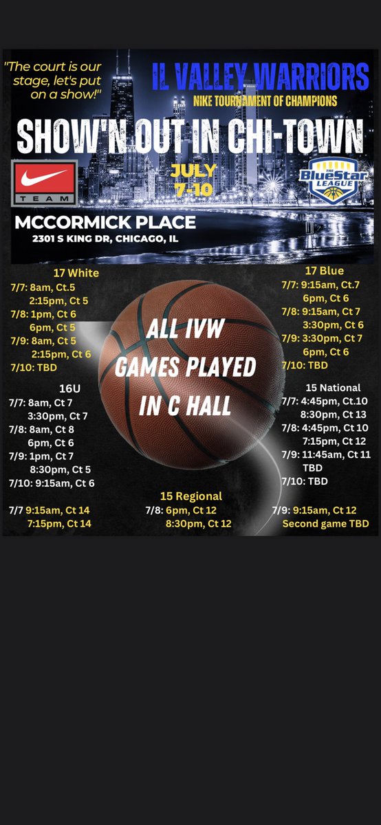 Illinois valley warriors 17 U blue team #43, you know we are going to get it in if you truly want to see some good ball follow these games!