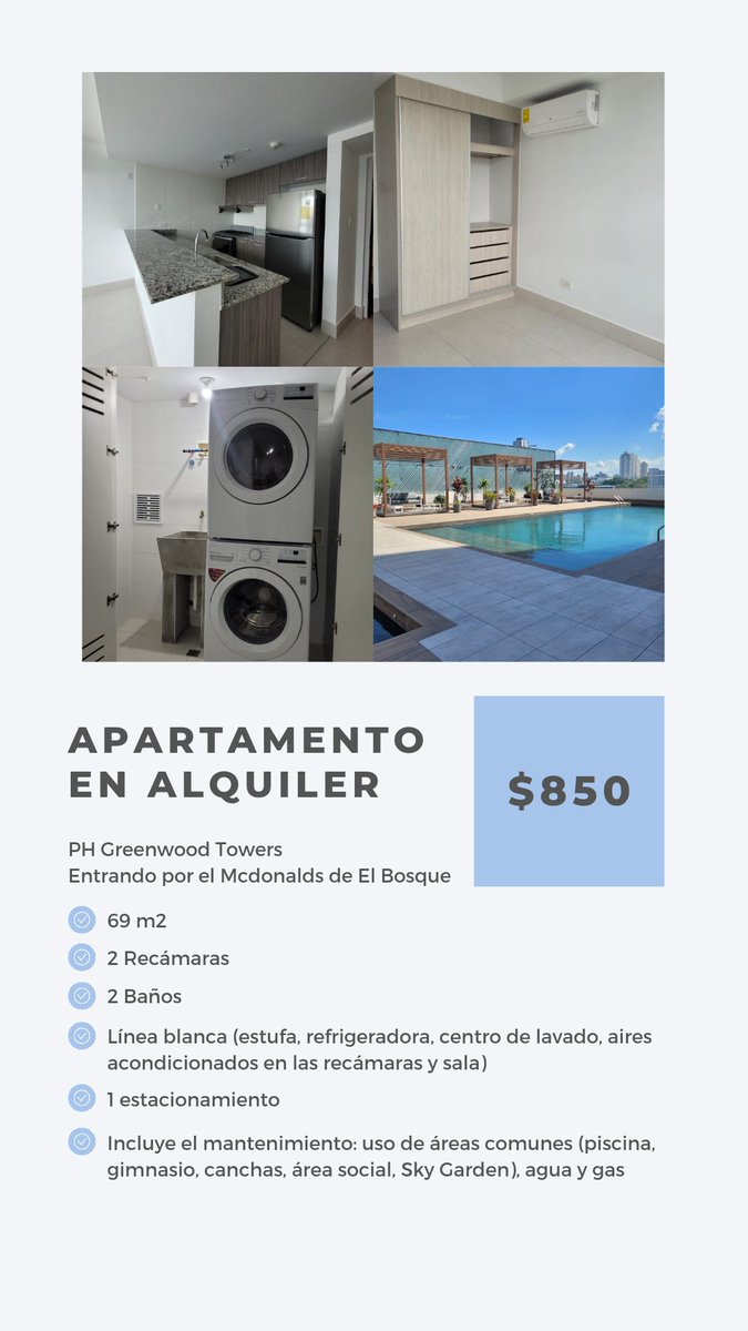 marjiflorez's tweet photo. * Apartamento en Alquiler *
PH Greenwood Towers (entrando por El Bosque) https://t.co/Xcmx5Lk6yd