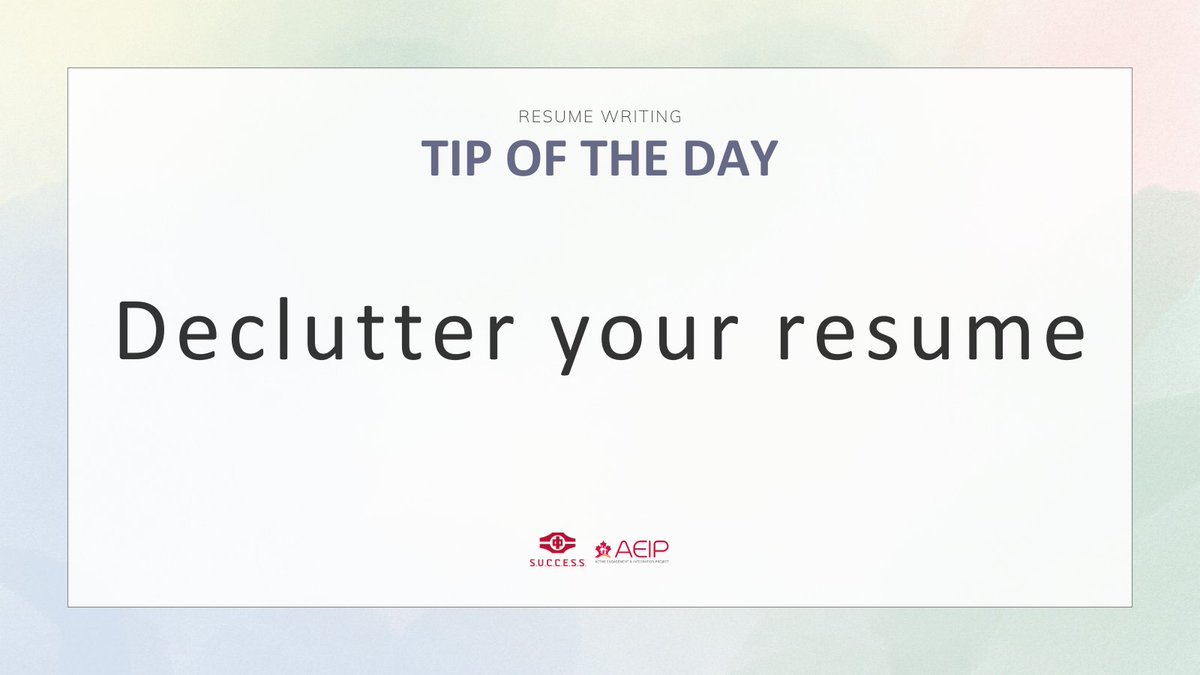 aeipsuccess's tweet photo. Be selective of the key skills you choose to highlight in your resume!
For more resume tips, connect with AEIP today!
Check your eligibility at:https://t.co/xxtOA6WXXZ
#aeipsuccess #prearrival #JobSearch #ResumeTips #ResumeWriting #WorkingInCanada https://t.co/JoY5CDL0Wz