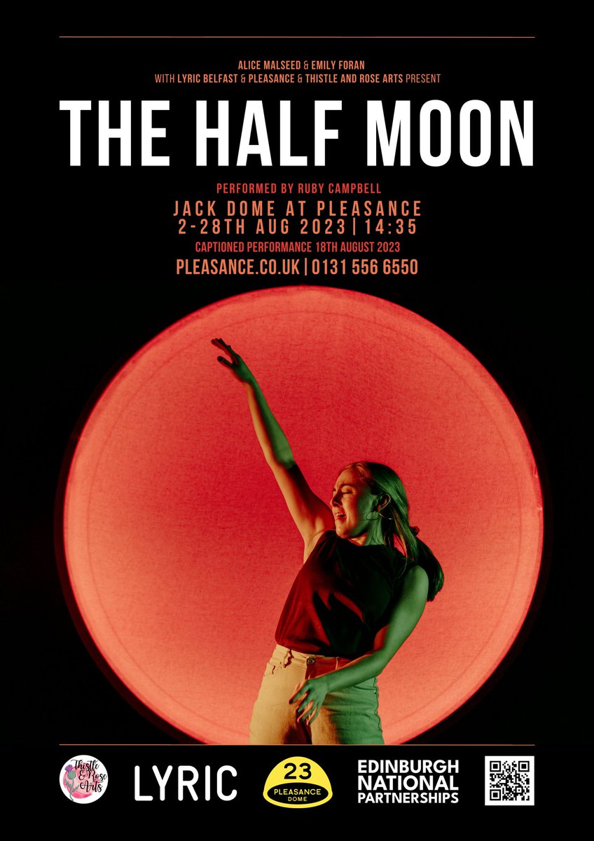 @rhcatlover Hey Ella, it's our first time at Fringe too👋

Come see 'The Half Moon' by @alicemalseed 🌙
A ferocious new play about hope and the future of 4 generations of Belfast women!

📍Jack Dome at @ThePleasance
🗓️ 2-28 Aug @ 14:35

pleasance.co.uk/event/half-moon