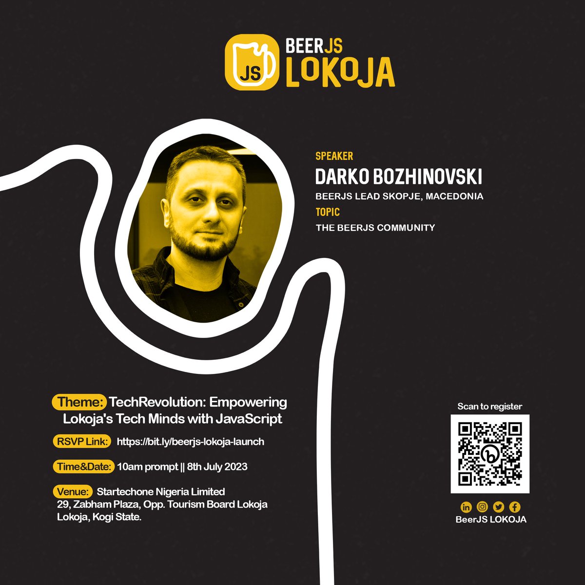 BeerjsLokoja's tweet image. Our Speakers 🎉
Meet Darko Bozhinovski @d_bozhinovsk a Developer, Community lead @beerjsSk , and Dev Advocate. He will be presenting on the topic "The BeerJs Community" at @BeerjsLokoja community launch.
#beerjslokoja #beerjs #javascript