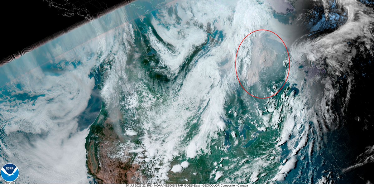 WildlandFirefig's tweet photo. Quebec, Canadá 🇨🇦 #QuebecWildfires 22:30 UTC. Satélite GOES-EAST. Impresionante, los incendios han cogido una fuerza brutal...otro día más🤦‍♂️😔 https://t.co/dDzFM2A1bU