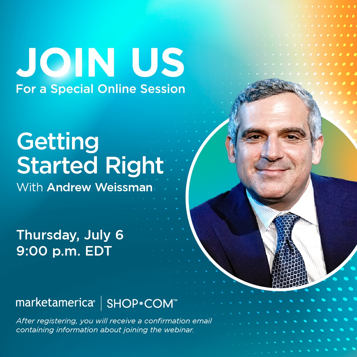 MarketAmerica's tweet image. 🚨Getting Started Right🚨
Registration 🔗: bit.ly/3JHHfhx
Who: Andrew Weissman
What: Getting Started Right
When: Thursday - July 6 @ 9 PM EDT
Where: Zoom
#MarketAmerica | #GettingStarted