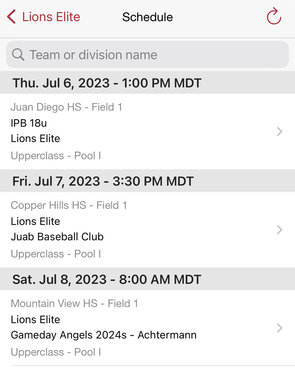 Lions Elite are heading to Utah to compete in the Upperclass <a href="/PathwayBB/">Pathway Baseball</a> this week. Here is our schedule, lots of uncommitted 2024/2025’s wanting to play at the next level‼️ 
<a href="/UtahTech_BASE/">Utah Tech Baseball</a> <a href="/CMUMavsBaseball/">CMU Mavs Baseball</a> 
<a href="/hajek_dave/">Dave Hajek</a> <a href="/YavapaiBaseball/">Yavapai Baseball</a> <a href="/MetroStateU/">Metro State University</a> <a href="/ColoradoMesaU/">Colorado Mesa University</a> 
<a href="/utahbaseball/">Utah Baseball</a>