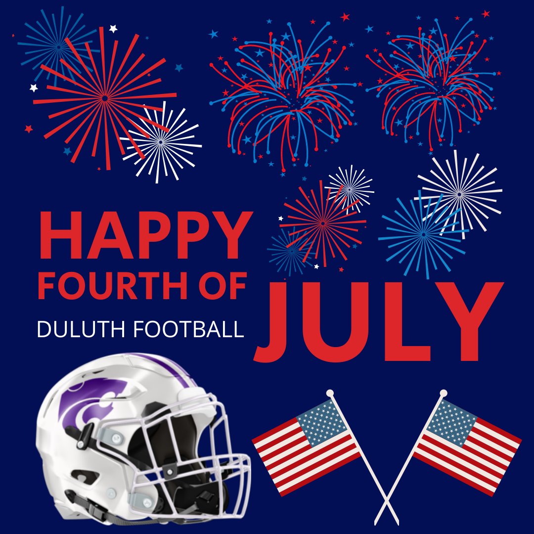 DuluthHSFB's tweet photo. Happy 4th of July, Wildcat Country! 🇺🇸
#W1NTODAY https://t.co/AFvWgniqHc
