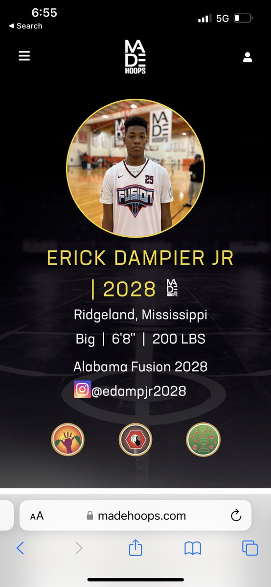 adamprry's tweet photo. #JrFinale

CO ‘28 Erick Dampier is a 6’8” rim protector that is impossible to miss underneath the rim. He blocks shots with authority, sending weak layups into the stands. A matchup nightmare with his back to the basket, scoring through doubles and dishing out of the high post. https://t.co/e6nrQL0BGi