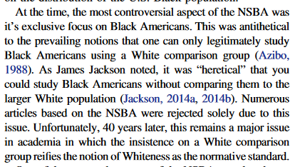 @doc_thoughts @maya_sen @owasow There are several papers (1980-90's)on this issue. See this paragraph in Chatters et al., (2023). James S. Jackson and the Program for Research on Black Americans: Contributions to Psychology and the Social Sciences, American Psychologist, 78(4,) 413-427.