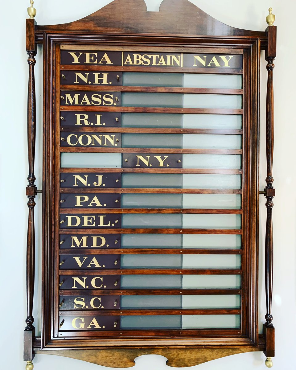 They did it!

New York abstains. Courteously. 

Yes, this is the actual tally board from the film “1776.”  Yes, it lives in my house. Yes, I’m a loon.
