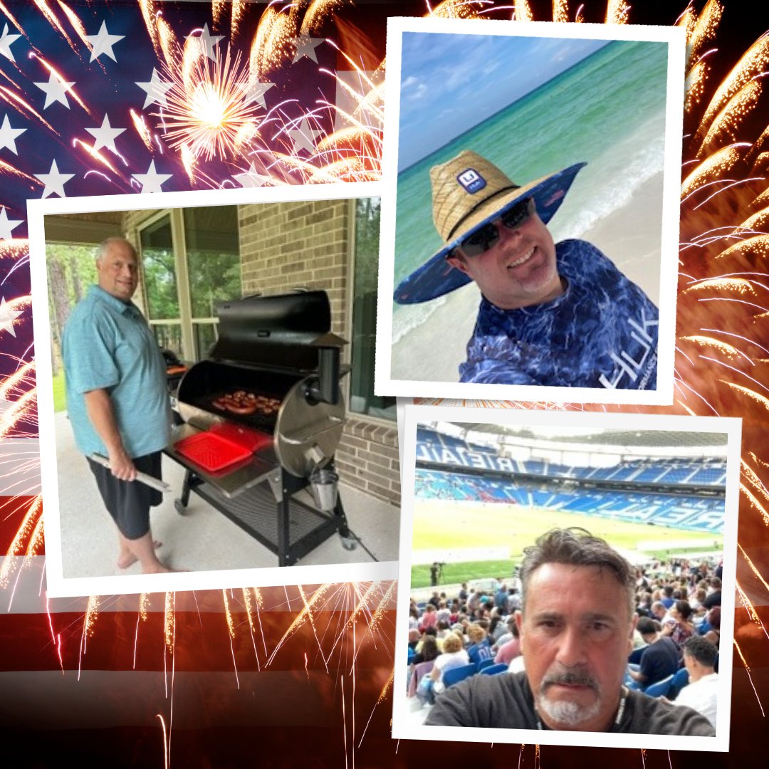 Happy 4th of July from our CEO, COO, and President!

- Steve is grilling some delicious Texas BBQ at home!
- Zeine is at the opening ceremony at Real Arena, San Sebastian, Spain, of the Donosticup Youth Soccer Tournament!
- Wayne is soaking up the sun in Destin, FL!