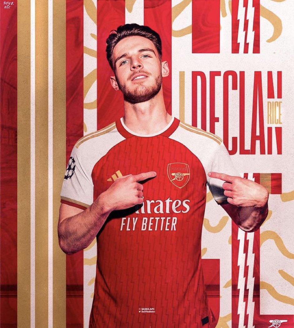 INVINCEARSENAL's tweet photo. Declan Rice looks great in Arsenal Jersey 

Welcome home @_DeclanRice https://t.co/FL1DPd5cWr