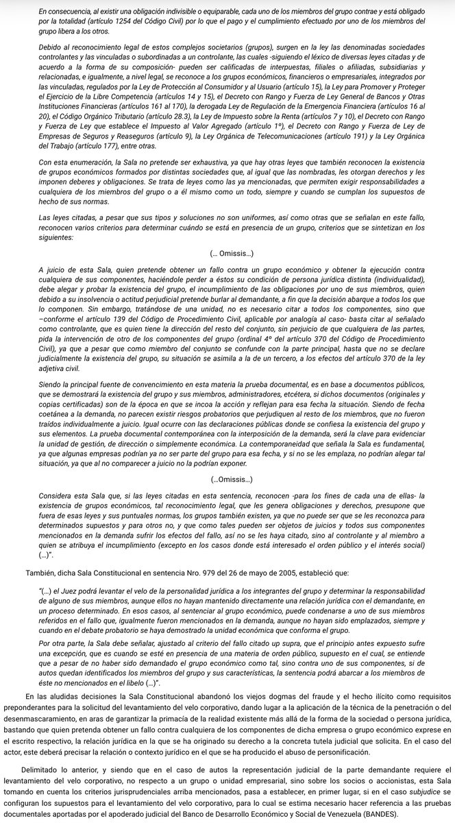 WilsonGomezGB's tweet photo. Sentencia N° 00186 del 23/03/2023 Sala Político-Administrativa @TSJ_Venezuela Posibilidad de invadir la esfera jurídica de los socios o accionistas de una compañía, por medio del levantamiento del velo corporativo, a los efectos de evitar lesiones. BANDES  https://t.co/abzuvaRgCp https://t.co/8diyneYHZh