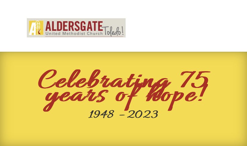 aldersgate's tweet photo. Celebrating our 75th Anniversary! 1948-2023!
https://t.co/WUjdpFUALd
#75YearsOfHope!!
#ComeJoinUs
#AllAreWelcome
Sundays at 10:45am
4030 Douglas Rd., Toledo 43613 https://t.co/veuQiqBpQ0