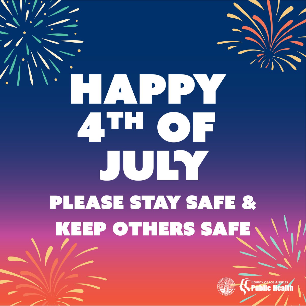 Happy 4th of July from Public Health! ❤🤍💙 
Please stay safe and keep others safe.