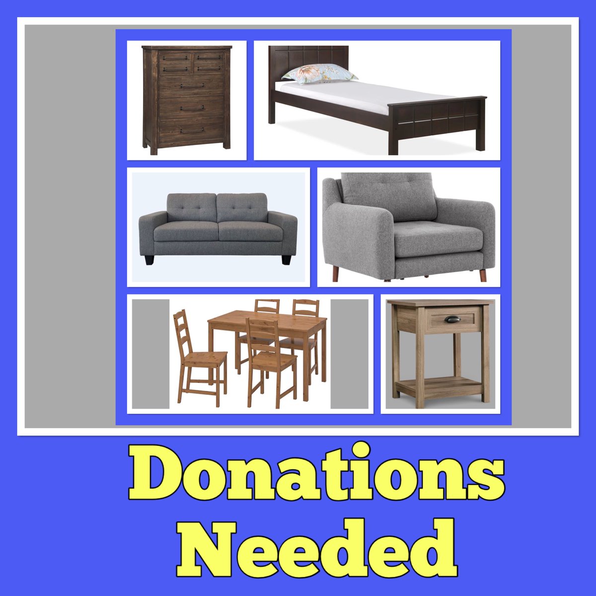 GENTLY USED FURNITURE DONATIONS ARE URGENTLY NEEDED

The St. Vincent de Paul Thrift Store, 143 Wellington St. is in need of furniture items - mattress, bed, dresser, couch, love seat, chair, kitchen table &amp; end/coffee table.

Email ssvpbrant@gmail.com with photos of the items.
