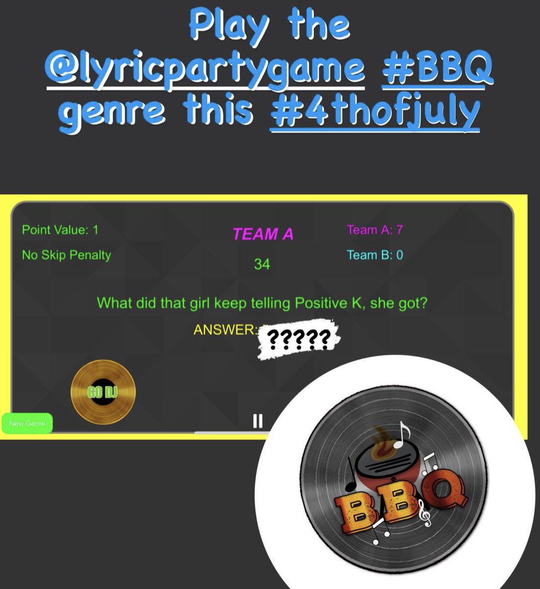 nikivadionne's tweet photo. Cause ain’t no party without @LyricPartyGame https://t.co/HXyEEBI3WE