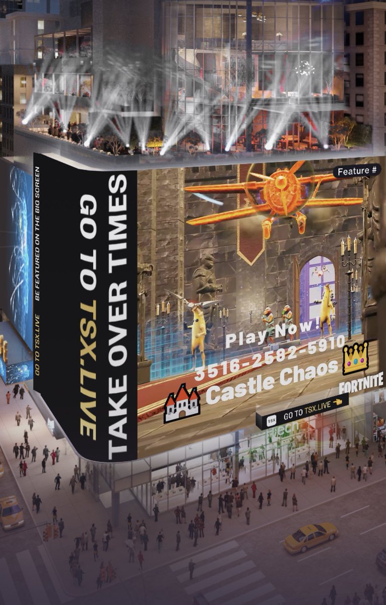 JackoutX's tweet photo. I bought a billboard in Times Square for 👑 Castle Chaos 🏰 
The big giveaway is on Friday so don’t miss out!!

Play Now: 3516-2582-5910 ❤️ 

Likes + Retweets appreciated 😘 https://t.co/WHmlX9fS67