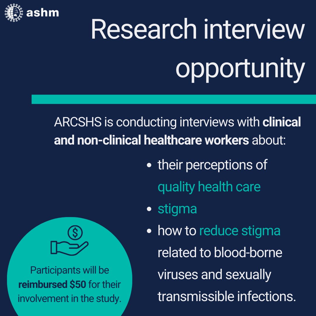 ARCSHS at @latrobe is conducting interviews with clinical and non-clinical healthcare workers about stigma and inclusion(buff.ly/46lqdPZ). All healthcare workers are encouraged to get in touch. Email for more info e.lenton@latrobe.edu.au. $50 reimbursement is available.