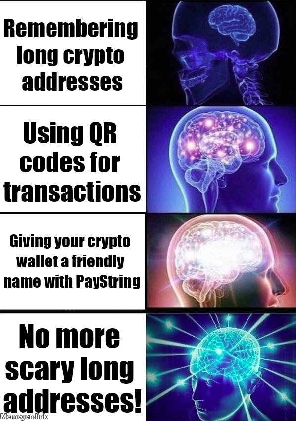 the_registry_'s tweet photo. #PayString on the #InternetComputer. It's like giving your crypto wallet a friendly name. No more scary long addresses! 😱➡️😎 https://t.co/QQPRr2g1OW