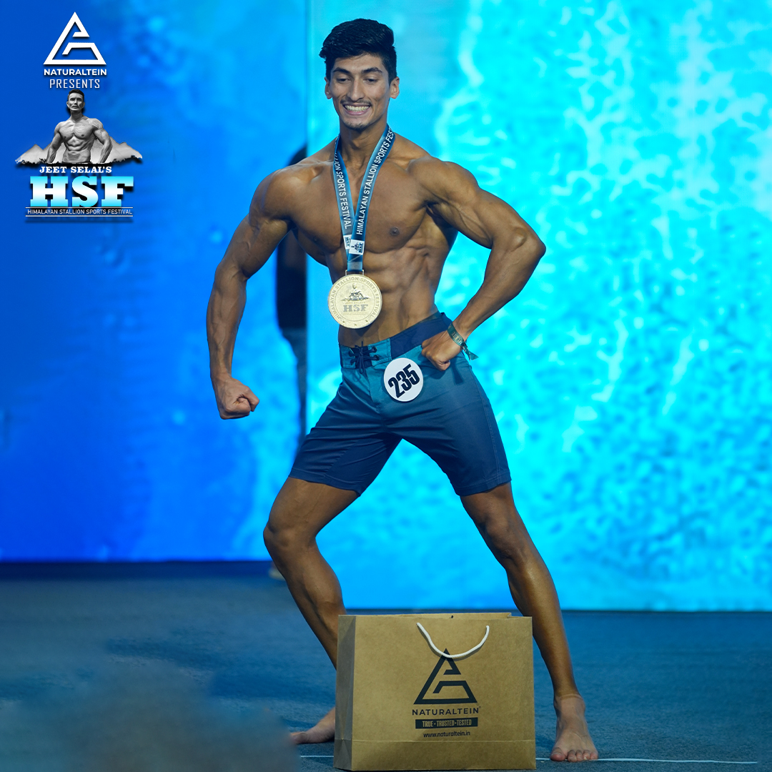 hsf_expo's tweet photo. The Winner of Class C Men’s Physique, The Gold Medalist #mohitnegi 🥇

We congratulate for your achievement at @hsf_expo by  @JeetSelal  , Presented by  #NaturalteinIndia  

#hsf #hsfexpo2023 #hsfexpo #jeetselal #jeetselalaesthetics #expo #sports #bodybuilding https://t.co/okiExTYAnV