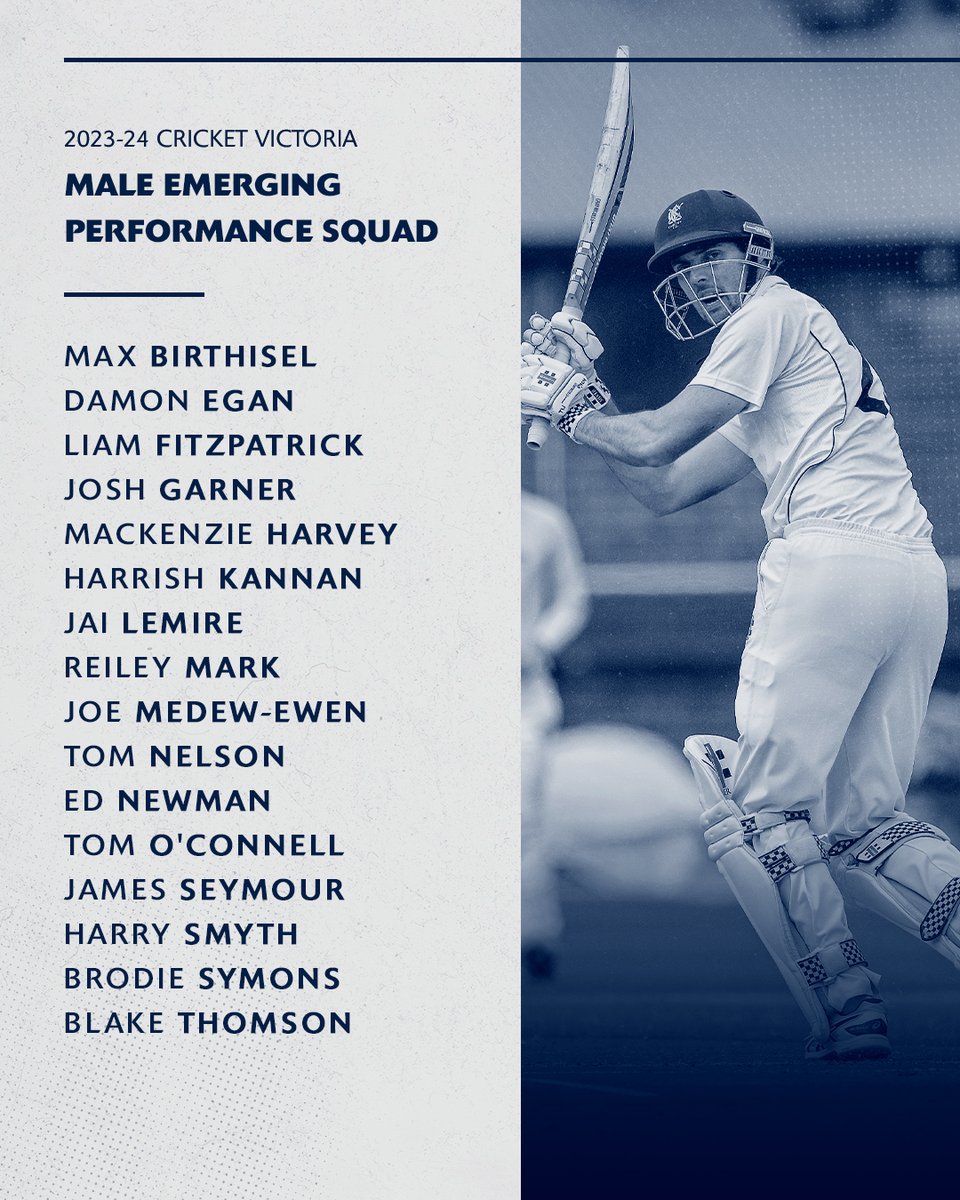 Some of <a href="/vicpremcricket/">Vic Premier Cricket</a>'s best 🏏

Congrats to those selected in our Male Emerging Performance Squad in preparation for the season. 

cricvi.co/2324EmgPerfM