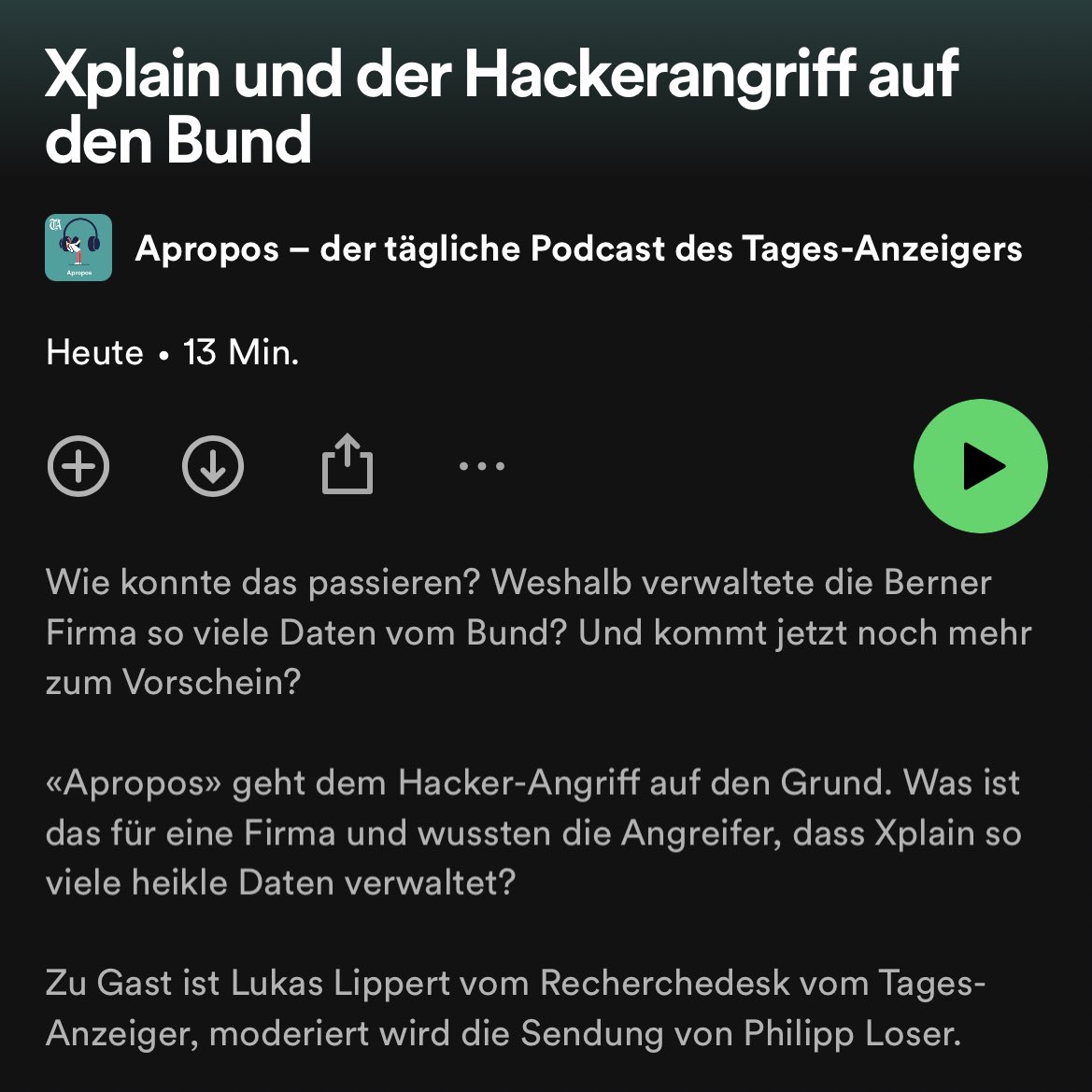 Interessante Einordnung des Cyberangriffs auf heikle Bundesdaten – auch zur Rolle klassischer Medien: 

Es macht Ransomware-Attacken attraktiver, wenn Medien gross berichten. 

Und: Medien müssen aufpassen, keine Anleitungen für weitere Hacks zu liefern. 

open.spotify.com/episode/1VuZI6…