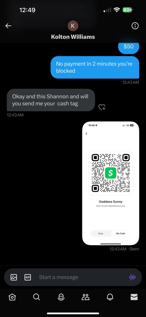 goddessssunny's tweet photo. If I say no payment in 2 minutes you’re blocked, I mean it. Useless. https://t.co/7A74g46OEJ
