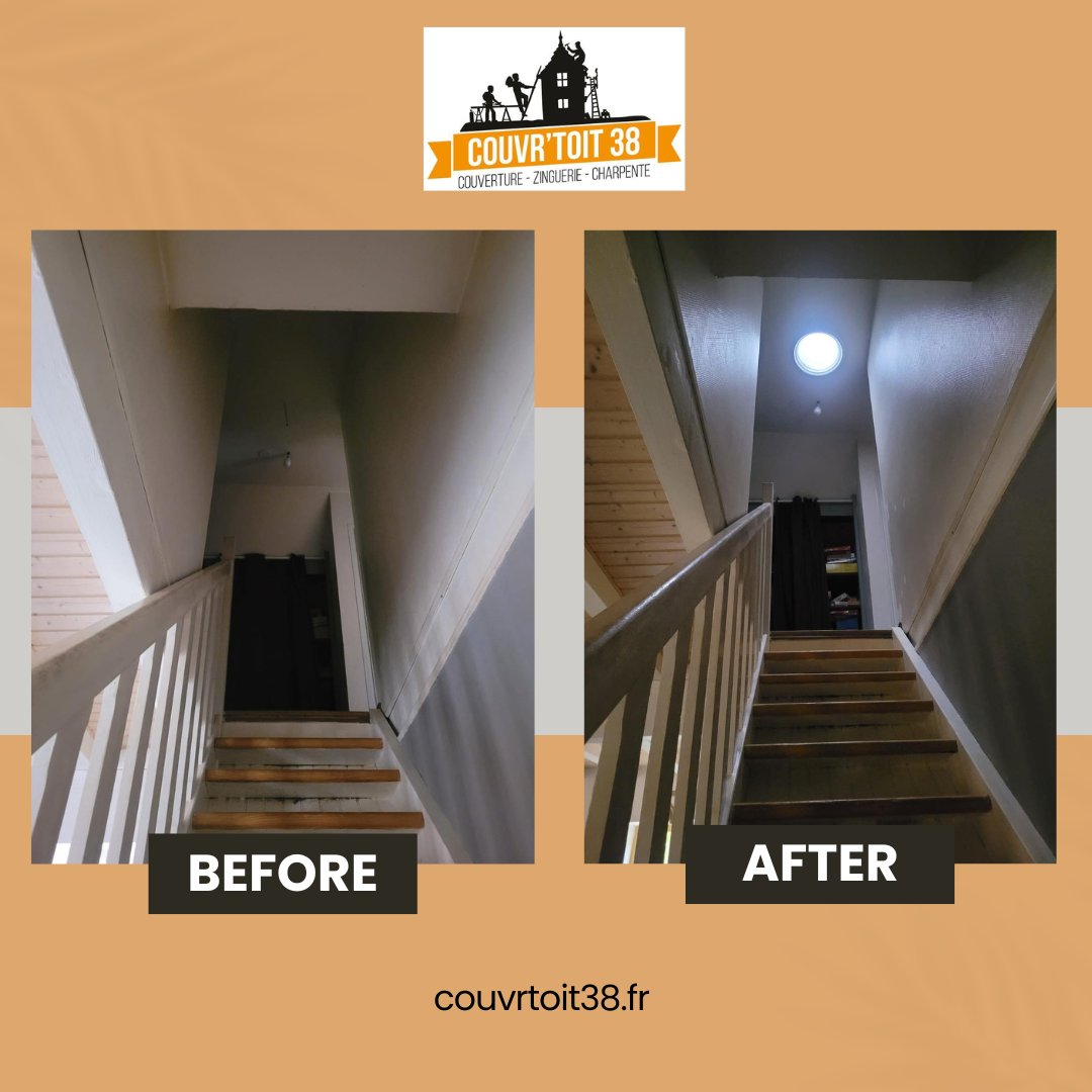 CouvrToit38's tweet image. Lucarnes, fenêtres de toit, puits de lumières… faites entrer de la chaleur et de la vie dans votre intérieur !
#lucarnes #velux #puits #ouverturedetoit #luminosite #chaleur #couvreur #charpentier #roof #roofer #fenetredetoit