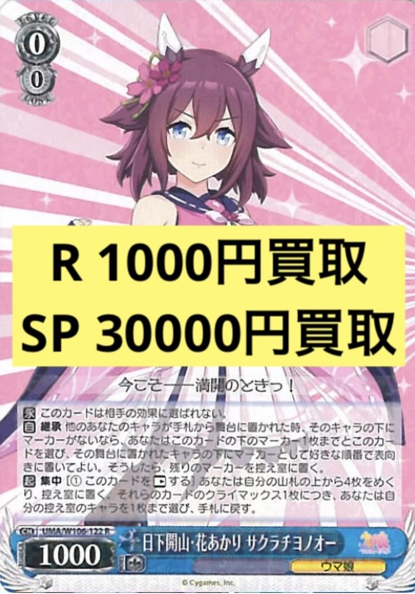 ヴァイスシュヴァルツ 日下開山・花あかり サクラチヨノオー SP サイン