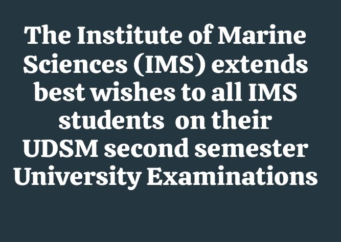 Institute of Marine Sciences, UDSM tweet media
