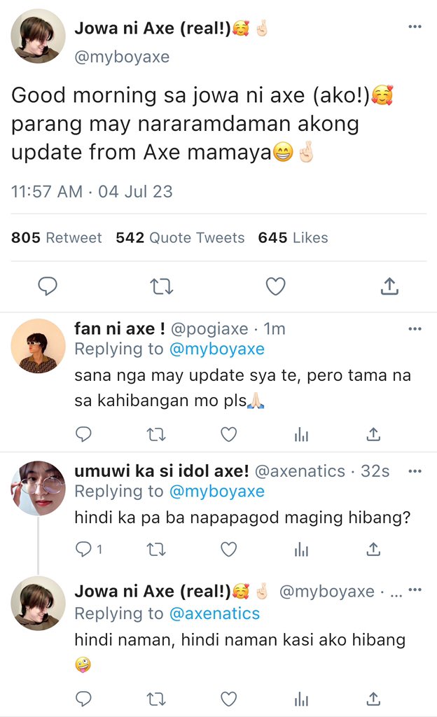 hjwloverbot's tweet photo. Idol, Mahalin mo Ako!
a hajeongwoo few tweets au

another serye ng kahibangan ni Justin at kaharotan ng idol niyang si Axe https://t.co/zNyeQODNlC