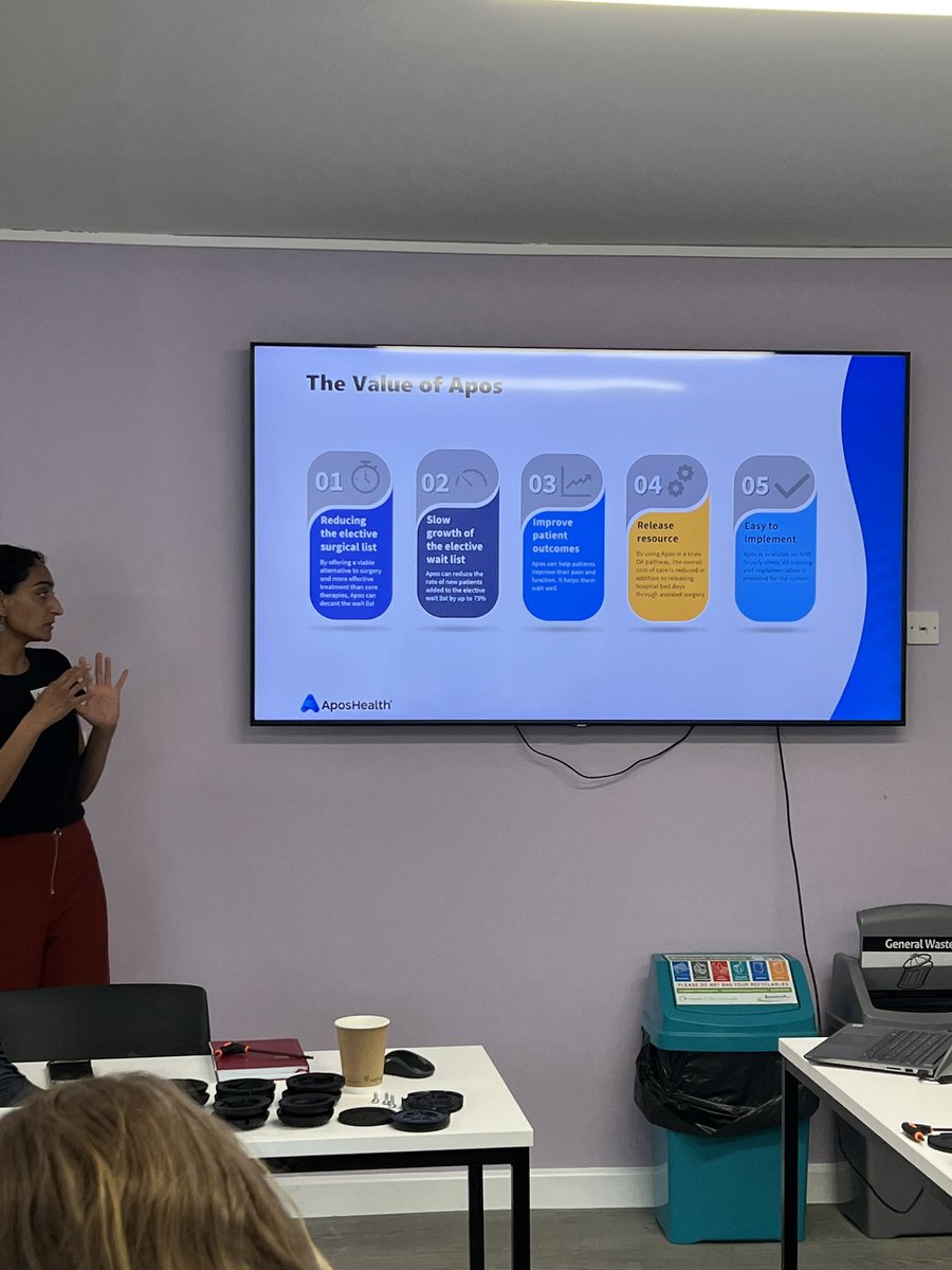 Frannybarrett's tweet photo. Thanks to those who attended yesterdays Apos training day. 
It was great to hear the positive feedback from the delegates as to how they can positively use Apos to enhance patients lives. 
Get in touch for more information. #talarmade #aposhealth #kneepain https://t.co/5vtDC6loiL