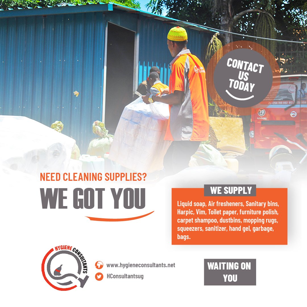 HConsultantsug's tweet photo. 🔍 In need of top-notch cleaning supplies? Look no further! Hygiene Consultants has got your back. Call 0706062417 to get your supplies delivered on time. #HygieneConsultants #CleaningSupplies #CleanlinessAtItsBest #HygieneExperts https://t.co/EM83FId39g