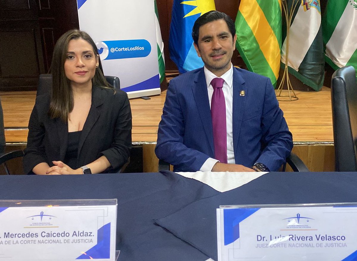 📌 Los jueces de la Sala Penal <a href="/tonino_1114/">Luis Antonio Rivera</a> y <a href="/mechascaicedo/">Mercedes Caicedo A</a> participan, en representación del Pleno de la <a href="/CorteNacional/">Corte Nacional de Justicia</a> de Justicia, en la sesión solemne para conmemorar el quincuagésimo sexto aniversario de la <a href="/CorteLosRios/">Corte Provincial de Justicia de Los Ríos</a>.  #JusticiaAbiertaCNJ