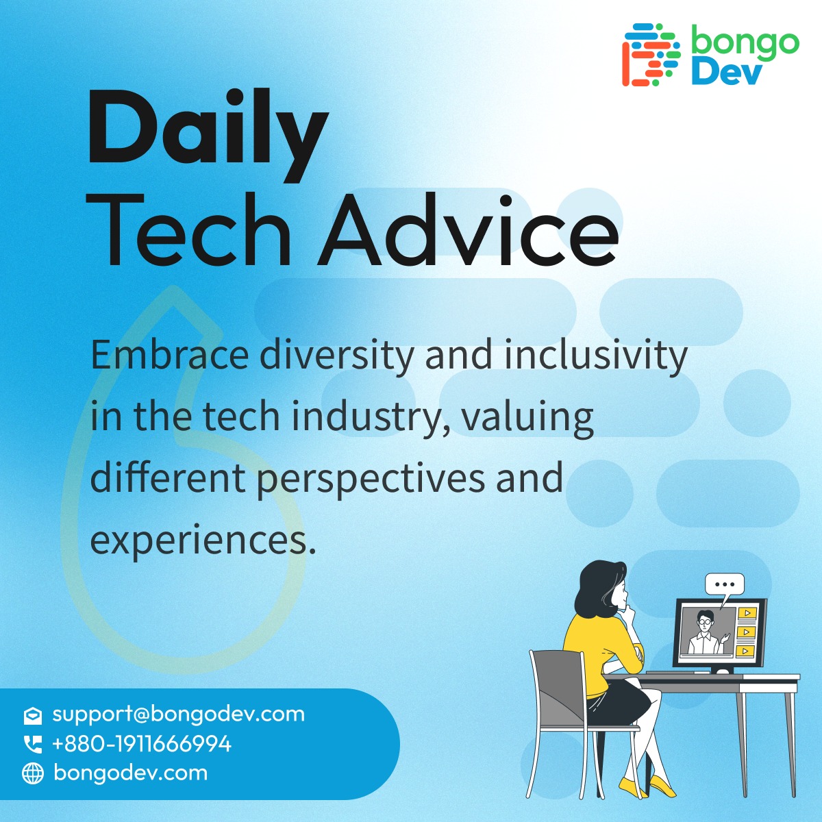 bongodevbd's tweet photo. 💡Daily Tech Advice
Calling all tech enthusiasts! Get ready for a daily dose of expert insights and tips to level up your tech game.
🚀 Stay tuned for your daily tech boost and unlock your full potential in the digital world.
#bongoDev #DailyTechAdvice #TechWisdom #SkillUp https://t.co/DueWPGiY1f