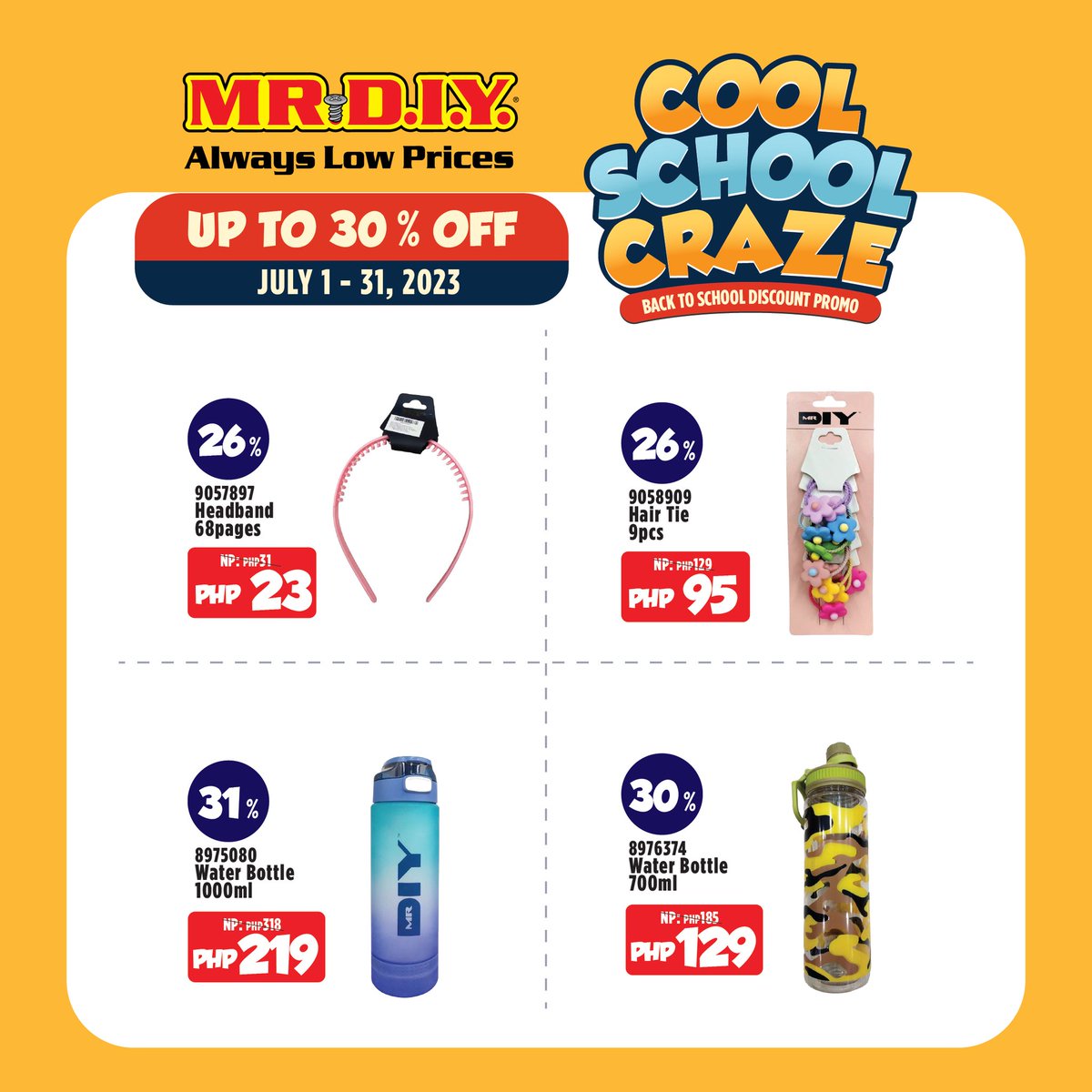 lookosale's tweet photo. Look O! Enjoy up to 30% OFF on cool school supplies until July 31, 2023!
⏰ https://t.co/hTOXfyVDgG
🗺 https://t.co/Af7arp3QYC
#MRDIYPH #AlwaysLowPrices
#AlwaysFunforEveryone
#MeronDIYan #looksale #lookosale

https://t.co/VZMQFe48Ie https://t.co/D32T6LH2cl