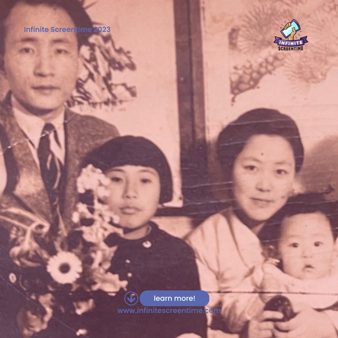 InfiniteScreenT's tweet photo. That little guy is my DAD! I'm not sure that he could have imagined the technological revolution of screentime from this point of view. 
Grandparents have always been an important part of a child's life.  Click bio for more info. #infinitescreentime https://t.co/BFzRrp6dtr