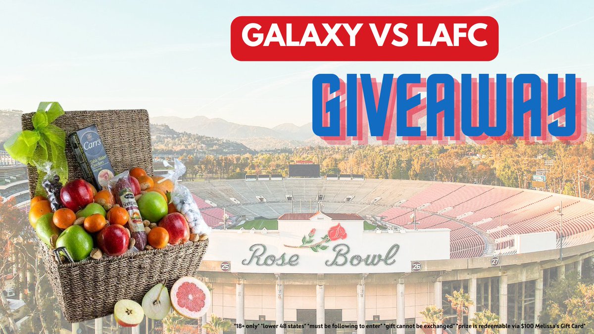 The day is finally here! 🙌 ⚽️ @LAGalaxy vs @LAFC 🏟️ @RoseBowlStadium 🇺🇸 Fourth of July! Enter our #giveaway below for a chance to win! 1️⃣ Follow @MelissasProduce 2️⃣ RT & like this post 3️⃣ Tag a friend! #MelissasProduce #LAGalaxy #LAFC