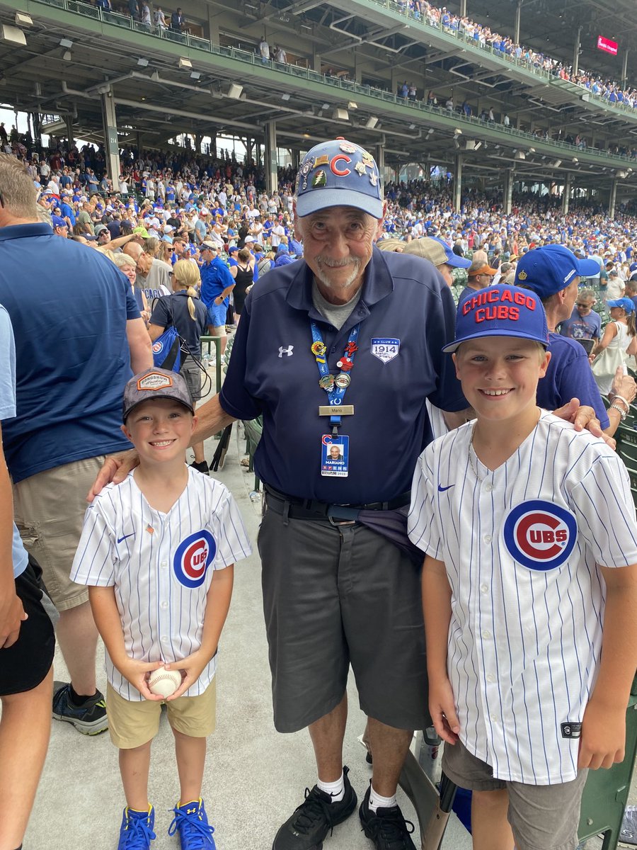 therealhammer44's tweet photo. ⁦@Cubs⁩ you have a real gem here! Mario in Section 119 was awesome! Us Canadians first Cubs game and he was a treat. Thanks again Mario for making it a memorable game for my boys. https://t.co/aIU3eBWeyw