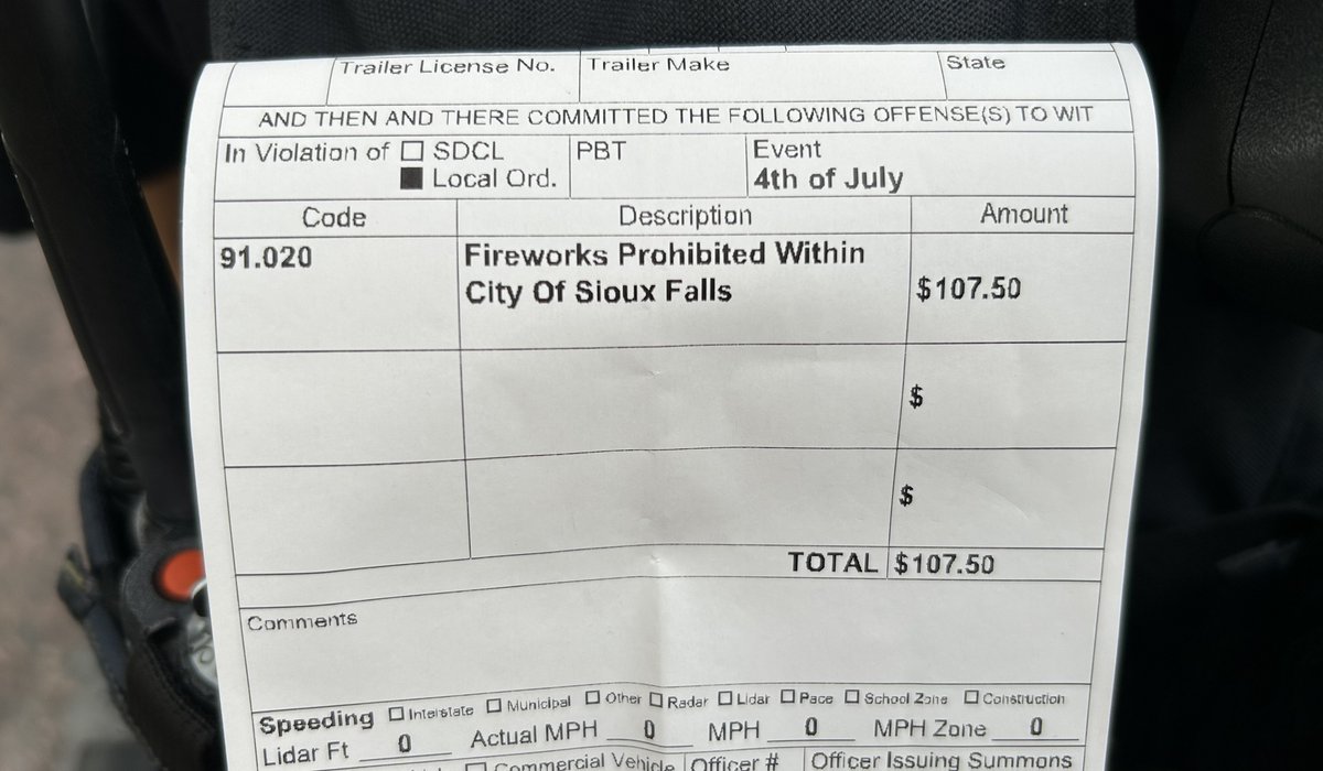 siouxfallspd's tweet image. We are back at it again!

It’s exhausting being the bad guys, but someone has to do it. 

It’s not worth the $107.50 citation! /982