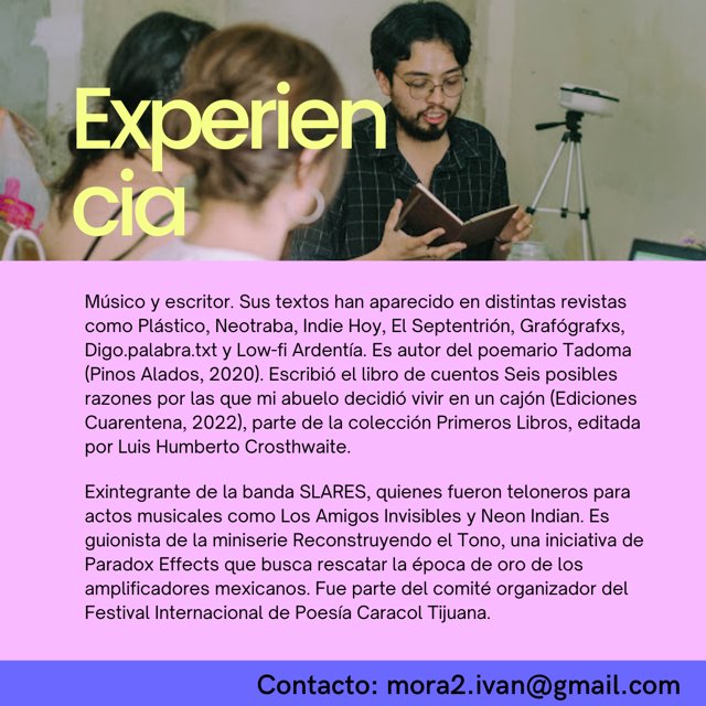 Acabo de lanzar mi servicio de asesorías literarias. Pa que dejen de procrastinar y se animen a aterrizar esas ideas que traen dando vueltas en la cabeza. 🎡

Son sesiones particulares, dirigidas a iniciados que quieran escribir un libro. ⭐

Narrativa y poesía. 🎐