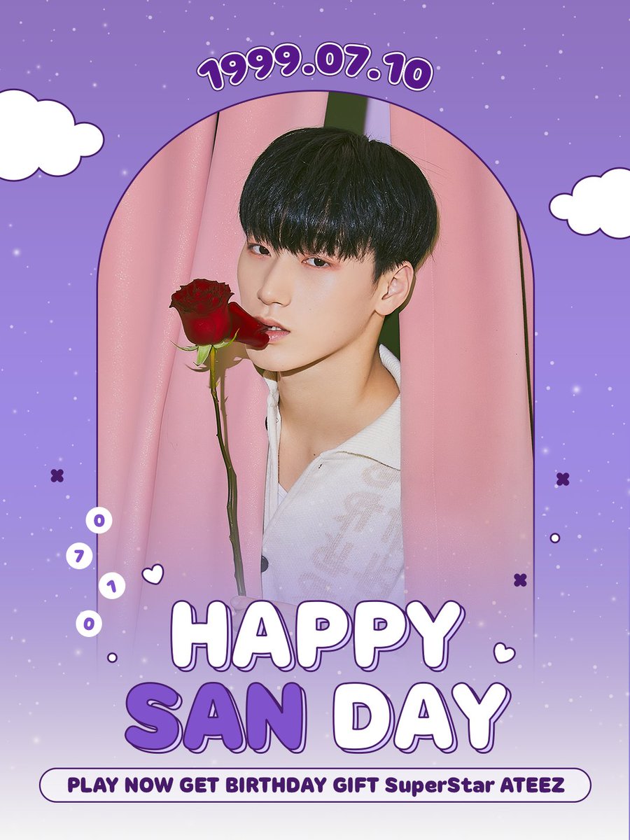 SuperStarATEEZ's tweet photo. #슈퍼스타에이티즈 #슈스티즈 #에이티즈 #ATEEZ #SAN #산 

HAPPY SAN DAY💕🎂

지금 슈스티즈에서 산 생일 기념 특별한 선물과 스페셜 패키지를 만나보세요!
Meet a special Package and gift prepared to celebrate SAN's birthday in SSATZ right now! https://t.co/BsmSuTIeBV
