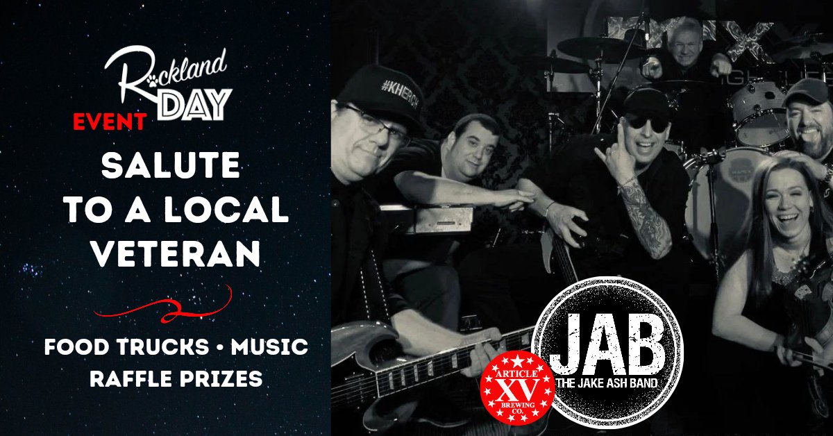 Salute a local veteran at Rockland Day's next event on July 11th at <a href="/ArticleBrewing/">Article Fifteen Brewing</a>. Event starts at 6PM. <a href="/jake_ash_band/">The Jake Ash Band</a> plays from 7-9PM. 
facebook.com/events/s/rockl…
