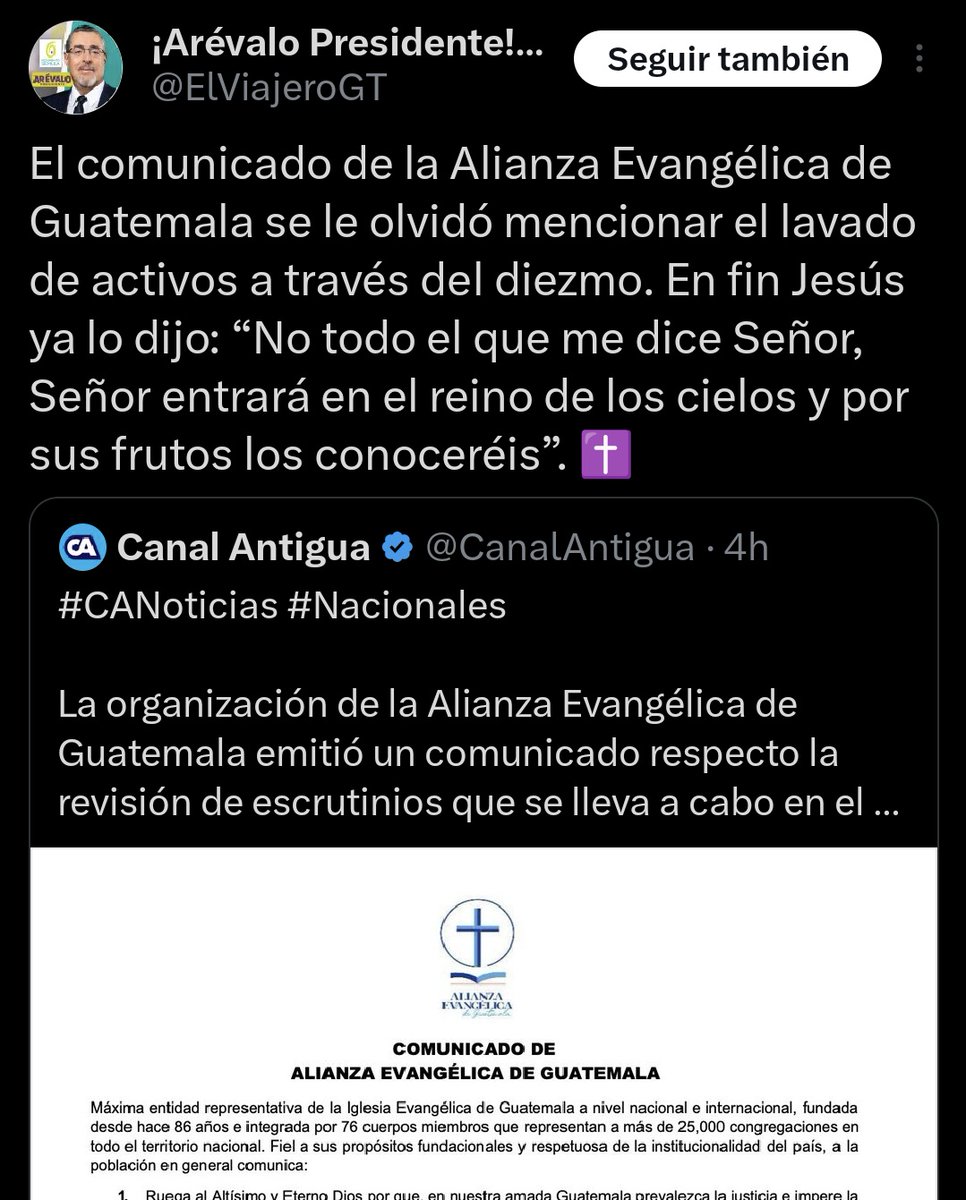 Entre tanta desinformación que suele haber en esta red social, es un buen momento para recordarles que mi cuenta oficial en Twitter es <a href="/BArevalodeLeon/">Bernardo Arévalo</a>. 🌱