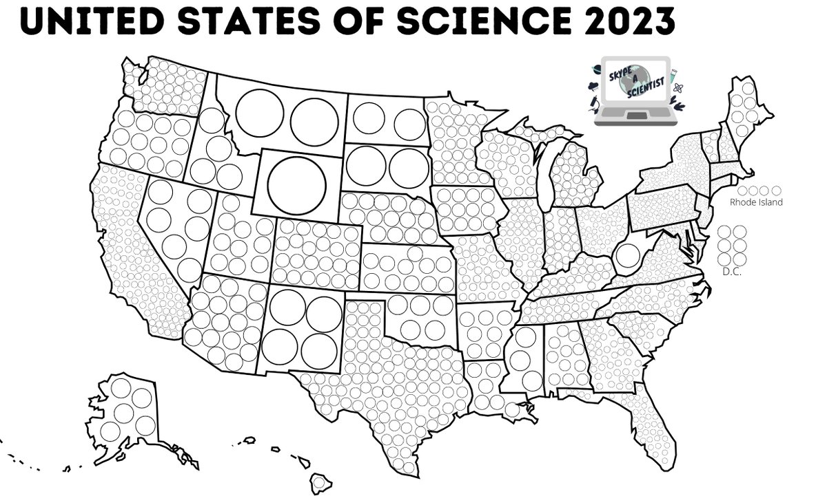 The United States of Science Challenge starts tomorrow.

Want to get your state a head start before the official launch?

Each bubble represents classes we matched w/ scientists this year. $10 donations fill bubbles.

1st region to fill their bubbles wins!
givebutter.com/US_Science_2023