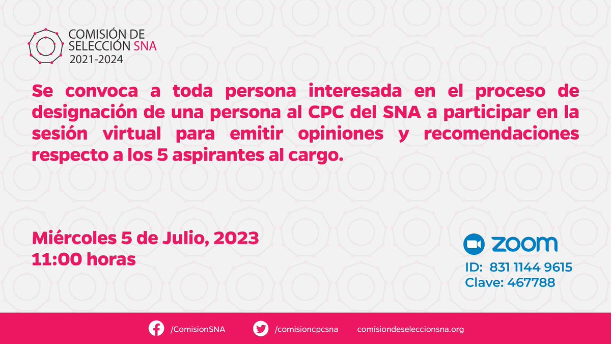 🚨 Se convoca a toda personas interesada  en el proceso de designación.