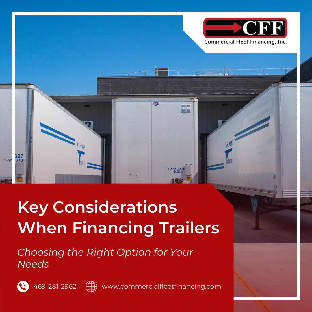 📢 Hey everyone! 🚛💨

Looking to finance trailers for your business? 📑✅ We've got you covered! Check out this insightful article on key considerations when financing trailers and choosing the right option for your needs. 🤝

👉 shorturl.at/aisTW

#CFF #USA